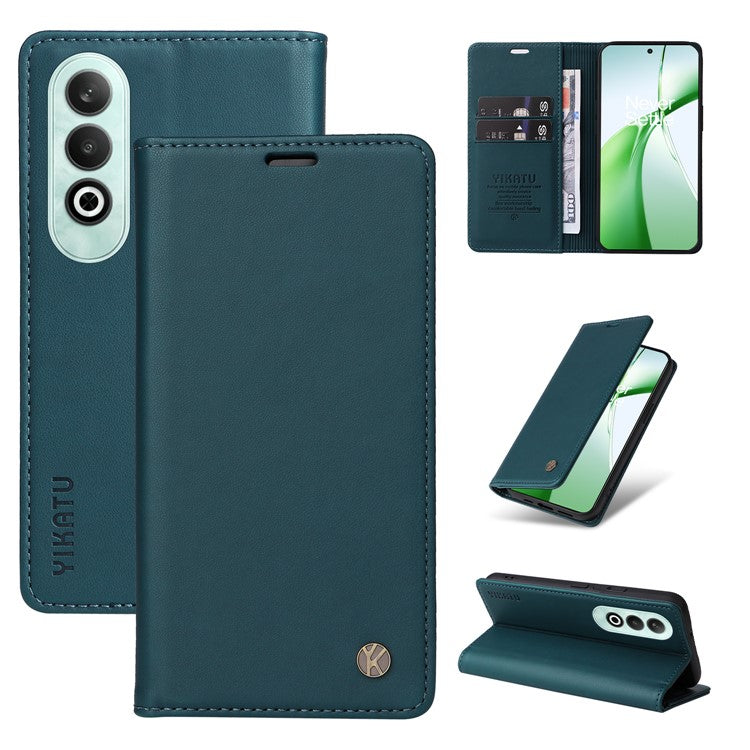 YIKATU YK-001 For OnePlus Nord CE4 5G Case Strong Magnetic Closure PU Leather Wallet Cover - Green