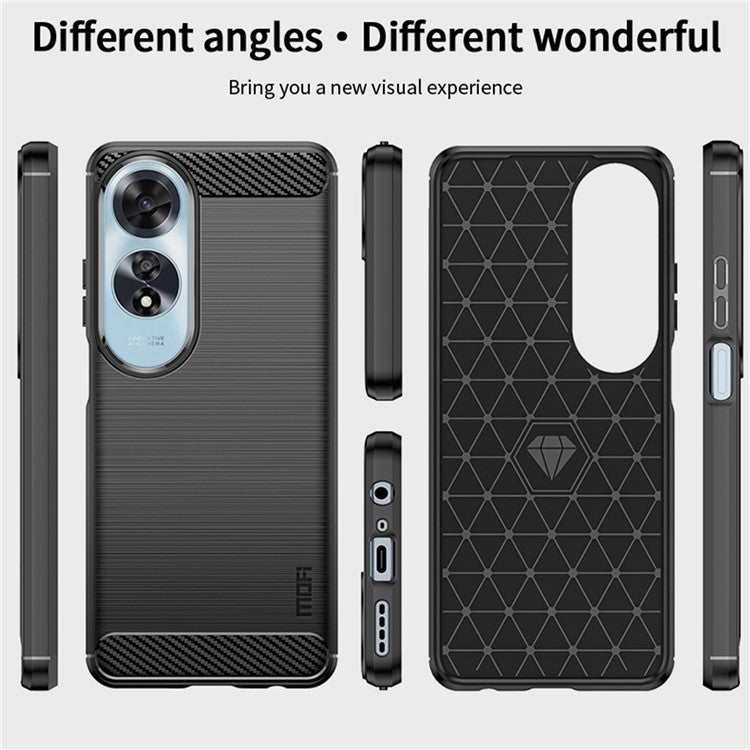 MOFI JK TPU Series-1 For Oppo A60 4G Case Brushed TPU Anti-Fall Phone Protective Cover - Blue