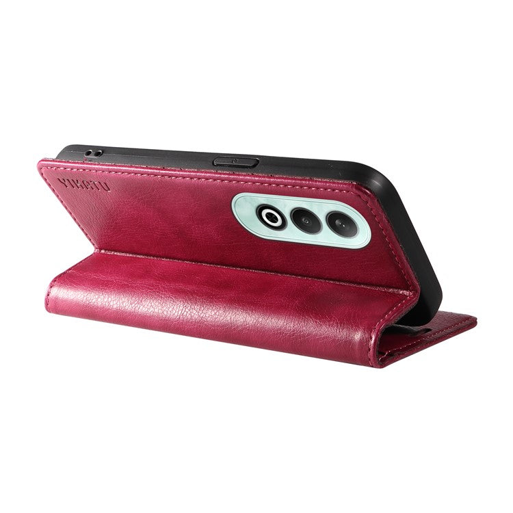 YIKATU YK-006 For OnePlus Nord CE4 5G Case Wallet PU Leather Stand Phone Cover Wholesale - Wine Red