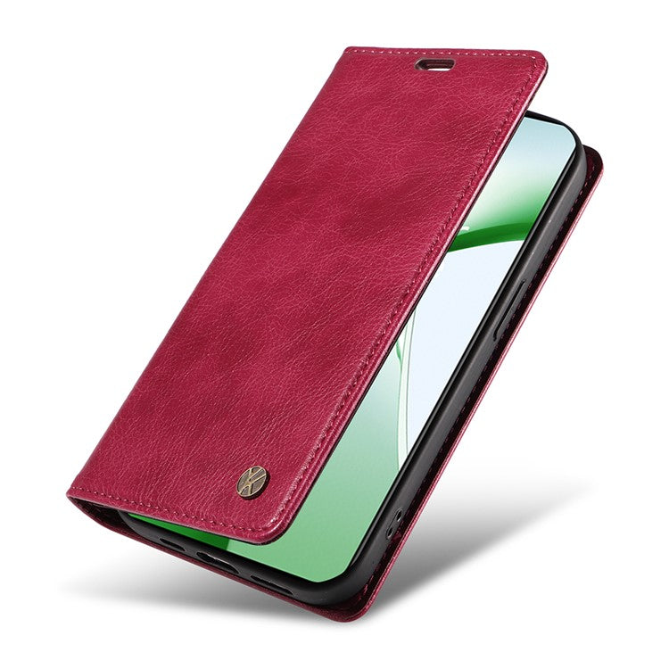 YIKATU YK-006 For OnePlus Nord CE4 5G Case Wallet PU Leather Stand Phone Cover Wholesale - Wine Red