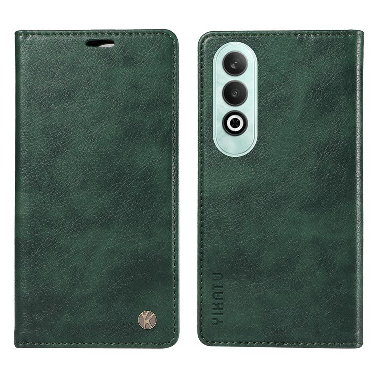YIKATU YK-006 For OnePlus Nord CE4 5G Case Wallet PU Leather Stand Phone Cover Wholesale - Green
