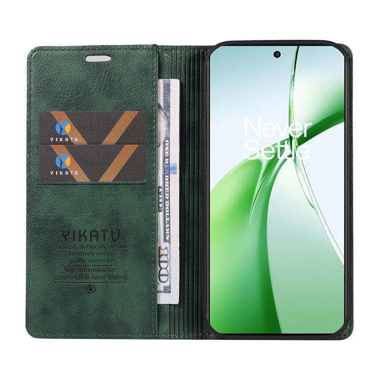 YIKATU YK-006 For OnePlus Nord CE4 5G Case Wallet PU Leather Stand Phone Cover Wholesale - Green