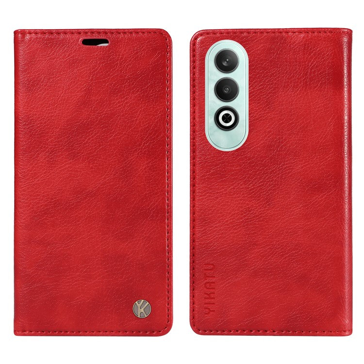 YIKATU YK-006 For OnePlus Nord CE4 5G Case Wallet PU Leather Stand Phone Cover Wholesale - Red
