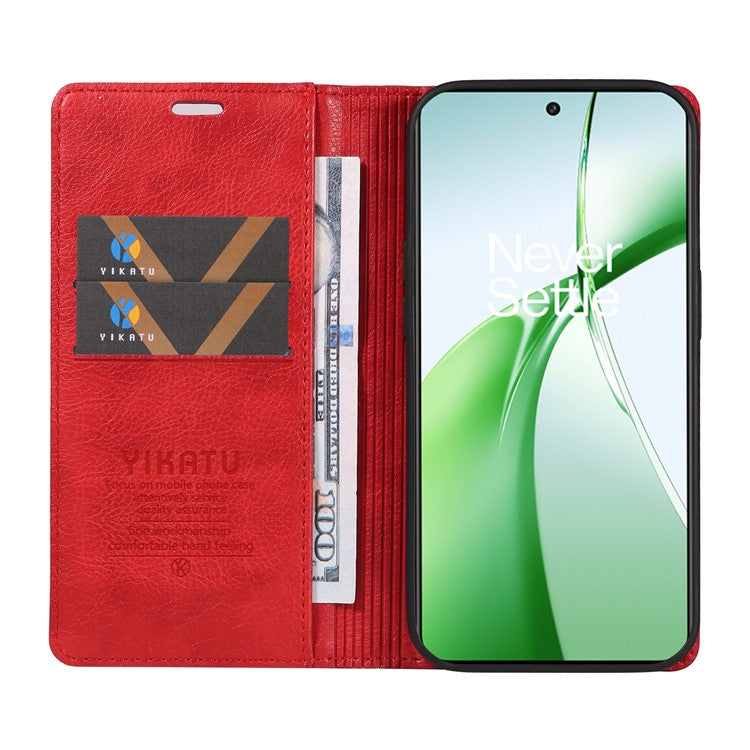 YIKATU YK-006 For OnePlus Nord CE4 5G Case Wallet PU Leather Stand Phone Cover Wholesale - Red