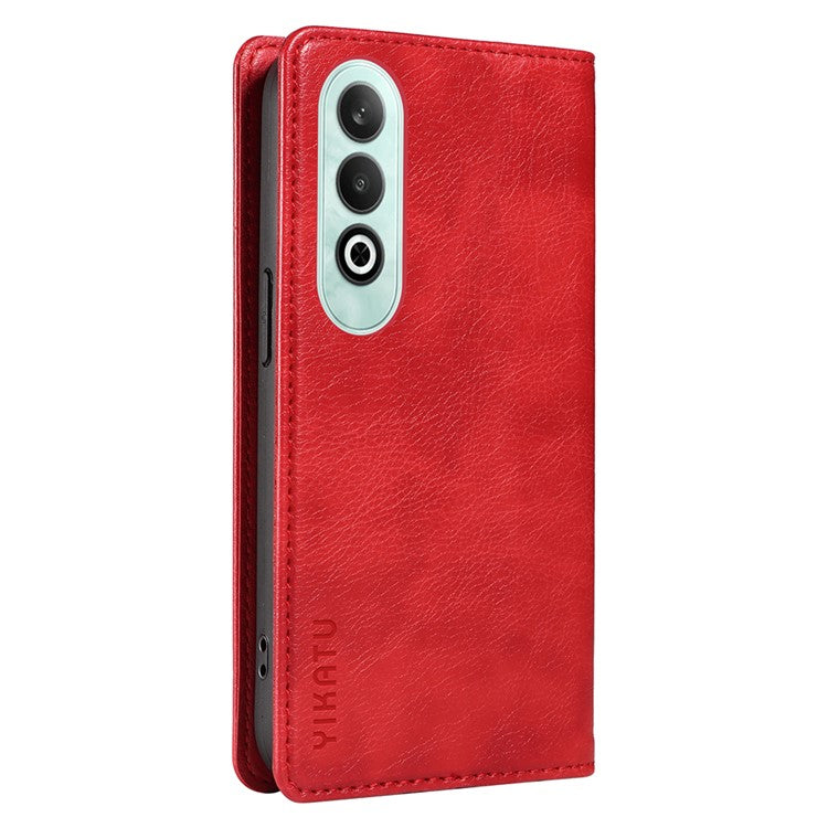 YIKATU YK-006 For OnePlus Nord CE4 5G Case Wallet PU Leather Stand Phone Cover Wholesale - Red