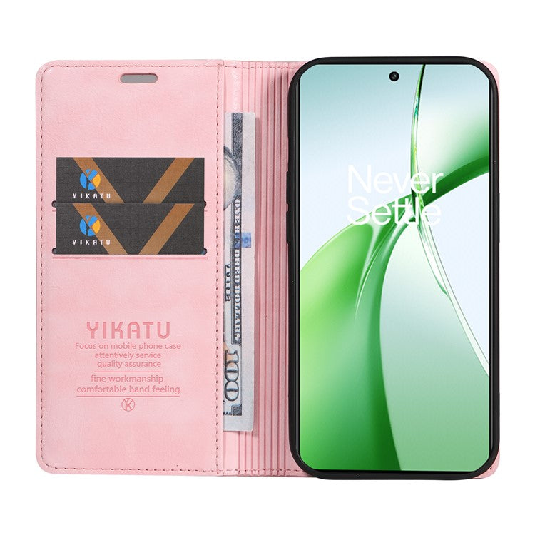 YIKATU YK-006 For OnePlus Nord CE4 5G Case Wallet PU Leather Stand Phone Cover Wholesale - Pink