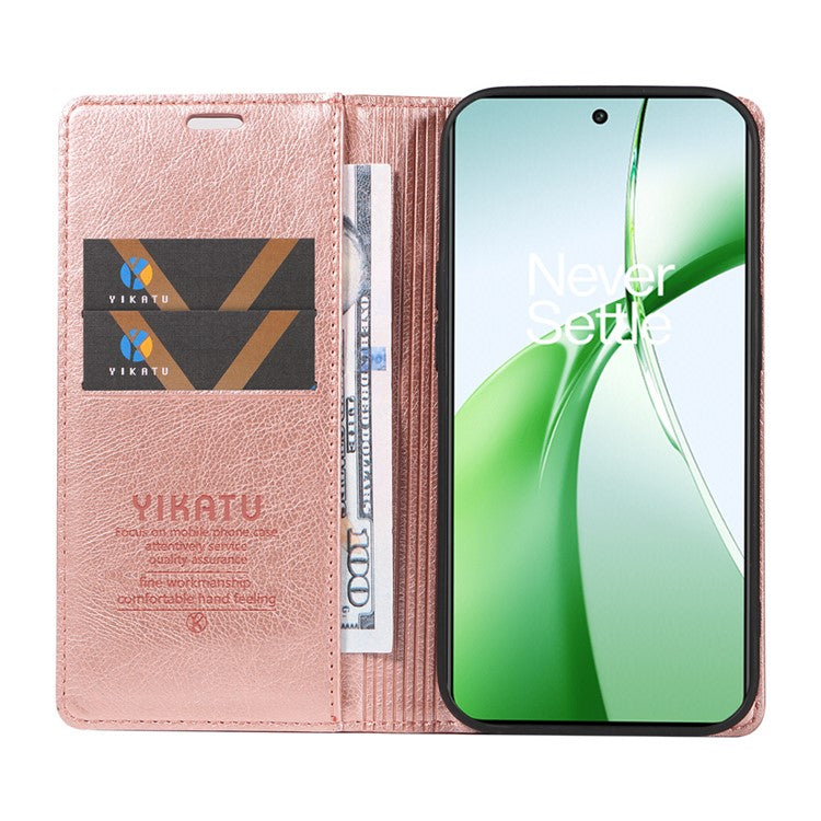 YIKATU YK-006 For OnePlus Nord CE4 5G Case Wallet PU Leather Stand Phone Cover Wholesale - Rose Gold