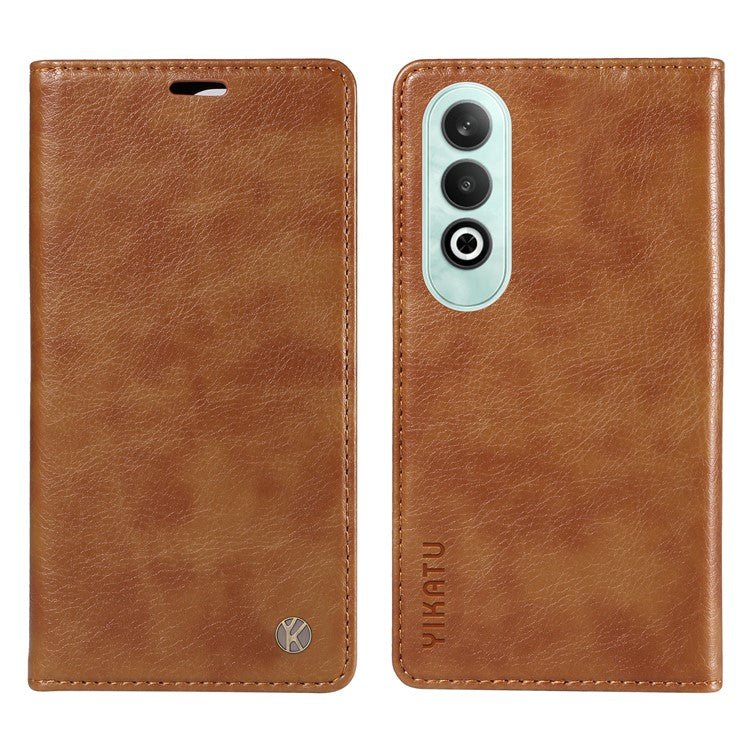 YIKATU YK-006 For OnePlus Nord CE4 5G Case Wallet PU Leather Stand Phone Cover Wholesale - Brown