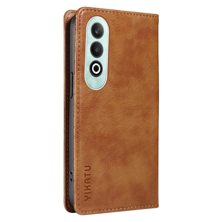 YIKATU YK-006 For OnePlus Nord CE4 5G Case Wallet PU Leather Stand Phone Cover Wholesale - Brown