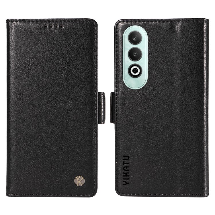 YIKATU YK-007 For OnePlus Nord CE4 5G Case PU Leather Litchi Texture Stand Magnetic Phone Cover - Black