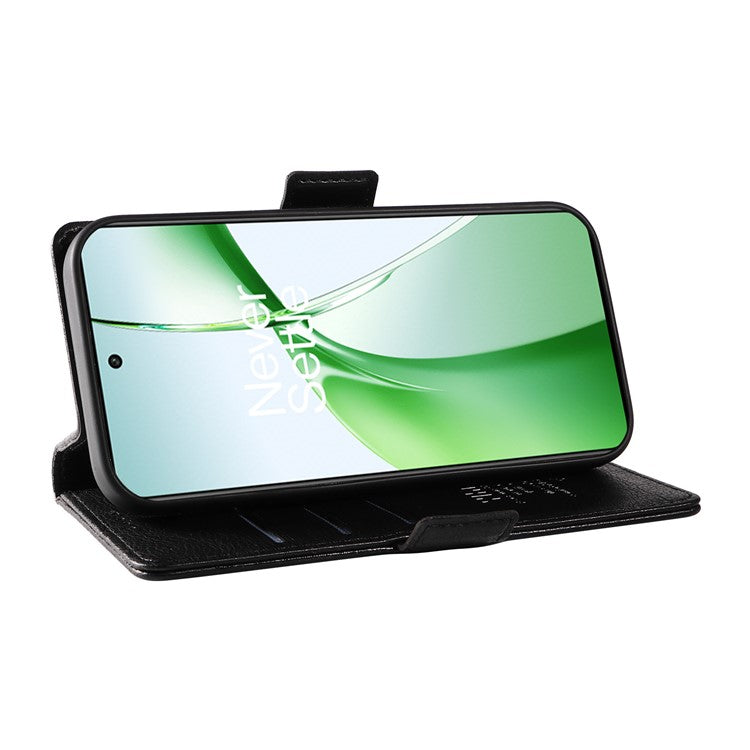 YIKATU YK-007 For OnePlus Nord CE4 5G Case PU Leather Litchi Texture Stand Magnetic Phone Cover - Black