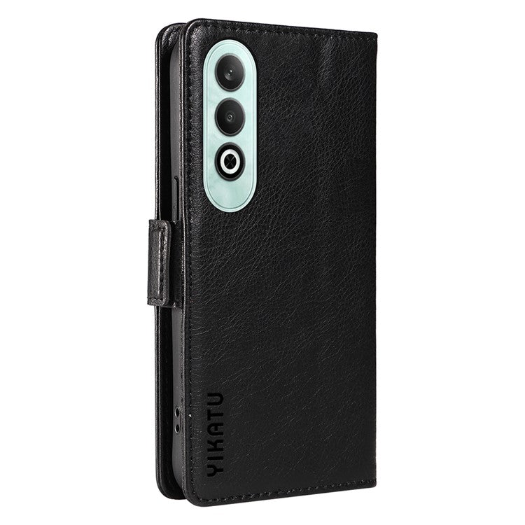 YIKATU YK-007 For OnePlus Nord CE4 5G Case PU Leather Litchi Texture Stand Magnetic Phone Cover - Black