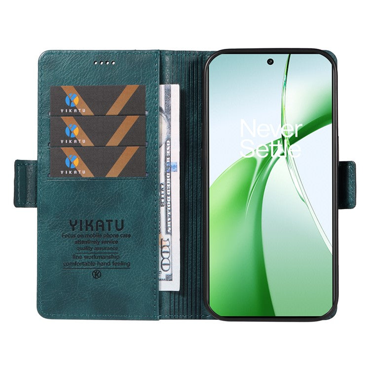 YIKATU YK-007 For OnePlus Nord CE4 5G Case PU Leather Litchi Texture Stand Magnetic Phone Cover - Blue