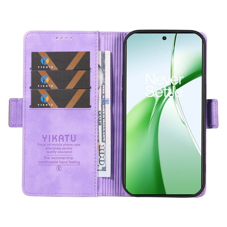 YIKATU YK-007 For OnePlus Nord CE4 5G Case PU Leather Litchi Texture Stand Magnetic Phone Cover - Purple
