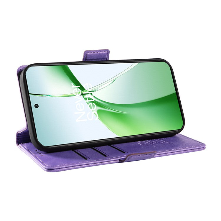 YIKATU YK-007 For OnePlus Nord CE4 5G Case PU Leather Litchi Texture Stand Magnetic Phone Cover - Purple