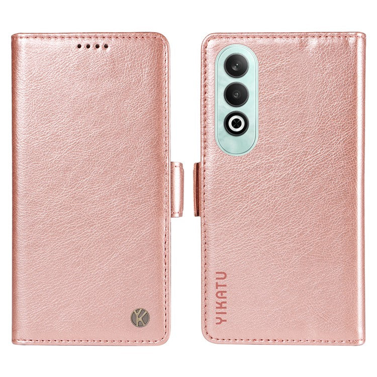 YIKATU YK-007 For OnePlus Nord CE4 5G Case PU Leather Litchi Texture Stand Magnetic Phone Cover - Rose Gold