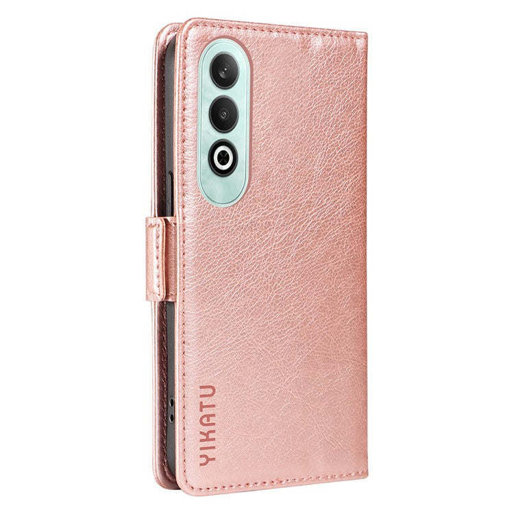 YIKATU YK-007 For OnePlus Nord CE4 5G Case PU Leather Litchi Texture Stand Magnetic Phone Cover - Rose Gold