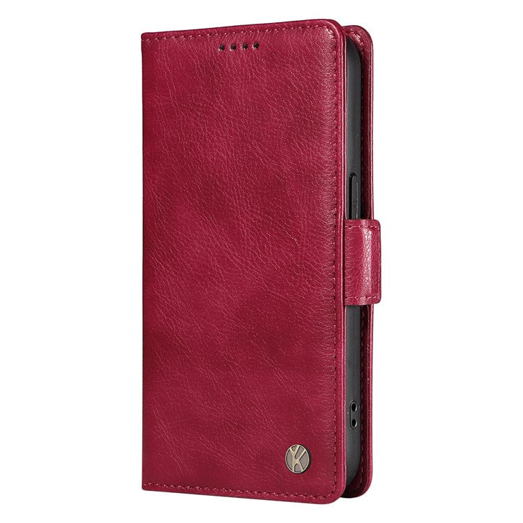 YIKATU YK-007 For OnePlus Nord CE4 5G Case PU Leather Litchi Texture Stand Magnetic Phone Cover - Wine Red