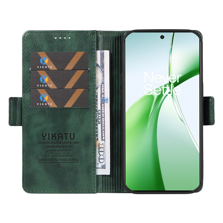 YIKATU YK-007 For OnePlus Nord CE4 5G Case PU Leather Litchi Texture Stand Magnetic Phone Cover - Green