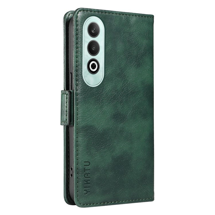 YIKATU YK-007 For OnePlus Nord CE4 5G Case PU Leather Litchi Texture Stand Magnetic Phone Cover - Green
