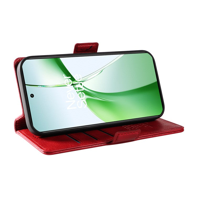 YIKATU YK-007 For OnePlus Nord CE4 5G Case PU Leather Litchi Texture Stand Magnetic Phone Cover - Red