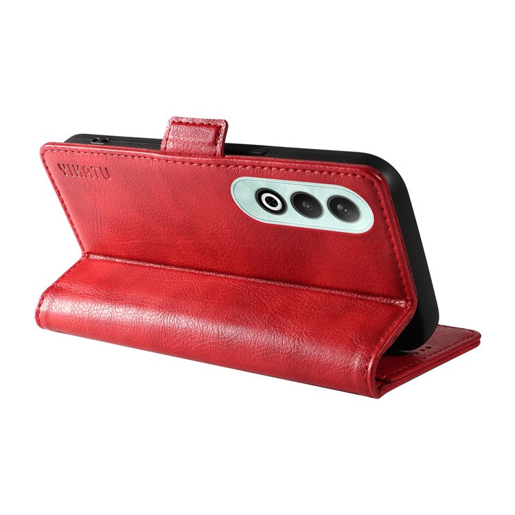 YIKATU YK-007 For OnePlus Nord CE4 5G Case PU Leather Litchi Texture Stand Magnetic Phone Cover - Red