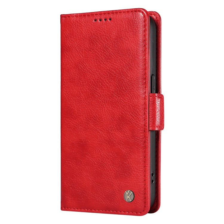 YIKATU YK-007 For OnePlus Nord CE4 5G Case PU Leather Litchi Texture Stand Magnetic Phone Cover - Red