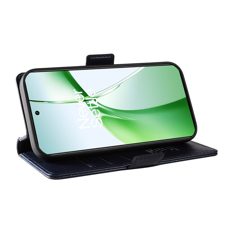 YIKATU YK-007 For OnePlus Nord CE4 5G Case PU Leather Litchi Texture Stand Magnetic Phone Cover - Navy Blue