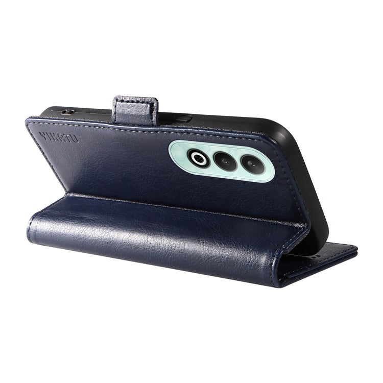 YIKATU YK-007 For OnePlus Nord CE4 5G Case PU Leather Litchi Texture Stand Magnetic Phone Cover - Navy Blue