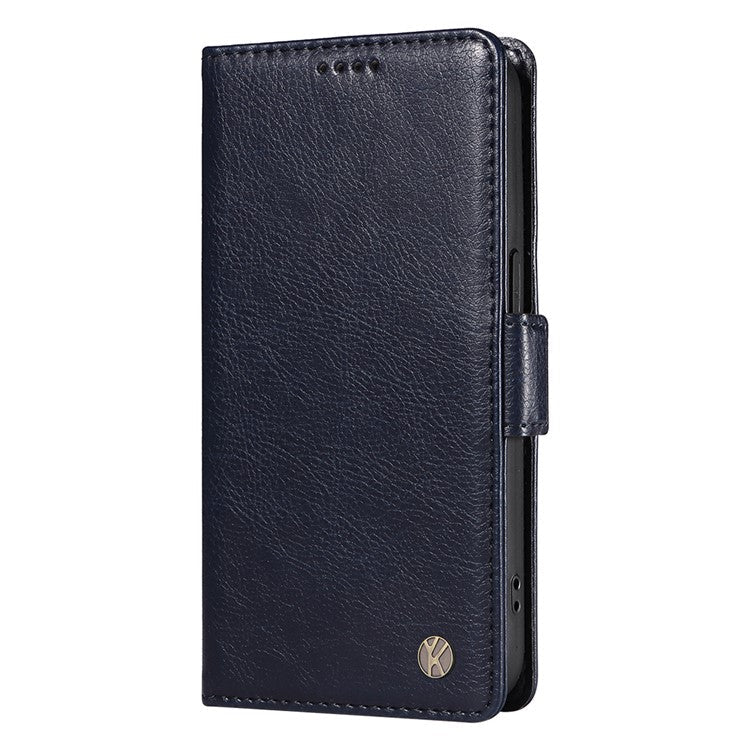 YIKATU YK-007 For OnePlus Nord CE4 5G Case PU Leather Litchi Texture Stand Magnetic Phone Cover - Navy Blue
