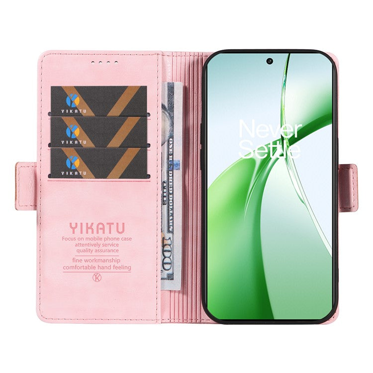 YIKATU YK-007 For OnePlus Nord CE4 5G Case PU Leather Litchi Texture Stand Magnetic Phone Cover - Pink
