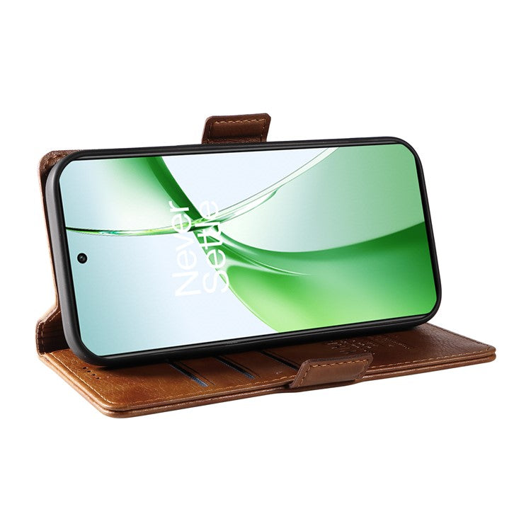 YIKATU YK-007 For OnePlus Nord CE4 5G Case PU Leather Litchi Texture Stand Magnetic Phone Cover - Brown