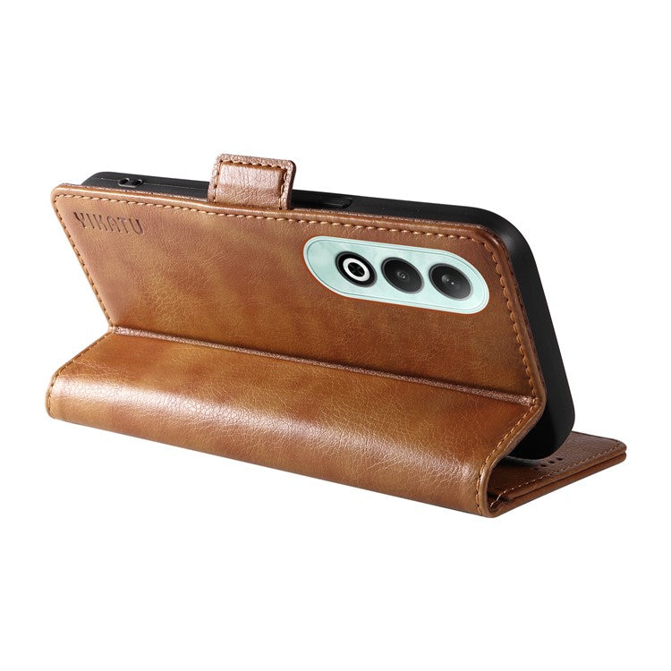 YIKATU YK-007 For OnePlus Nord CE4 5G Case PU Leather Litchi Texture Stand Magnetic Phone Cover - Brown