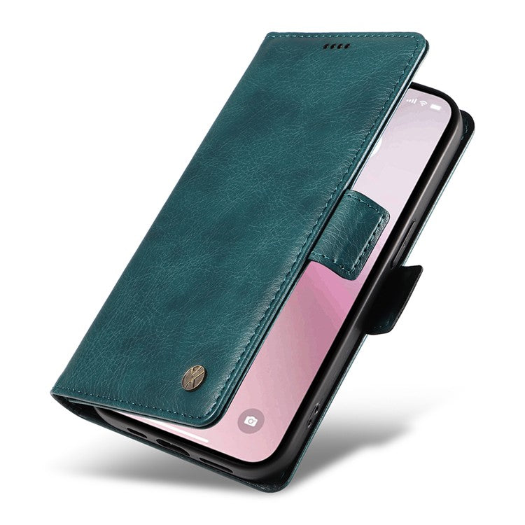 YIKATU YK-007 For iPhone 16e Case PU Leather Litchi Texture Card Holder Folio Magnetic Phone Cover - Blue