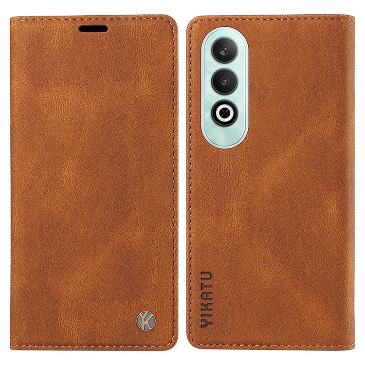 YIKATU YK-004 For OnePlus Nord CE4 5G Case PU Leather Card Slots Wallet Phone Cover - Brown