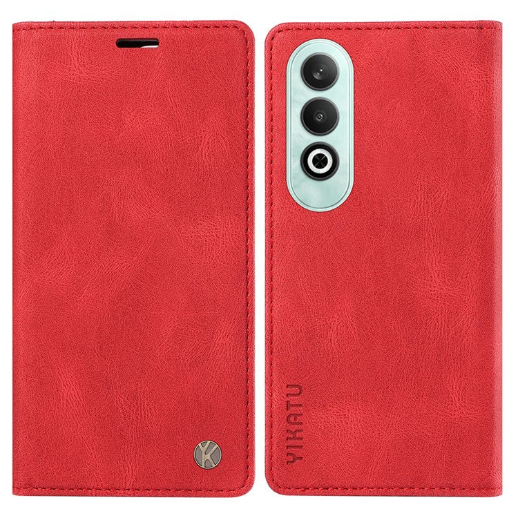 YIKATU YK-004 For OnePlus Nord CE4 5G Case PU Leather Card Slots Wallet Phone Cover - Red