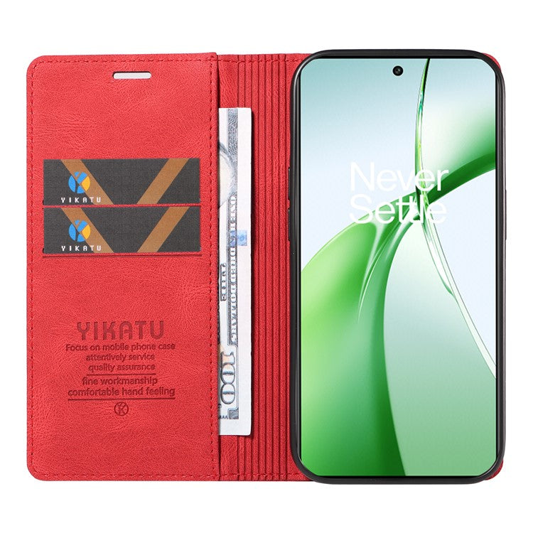 YIKATU YK-004 For OnePlus Nord CE4 5G Case PU Leather Card Slots Wallet Phone Cover - Red