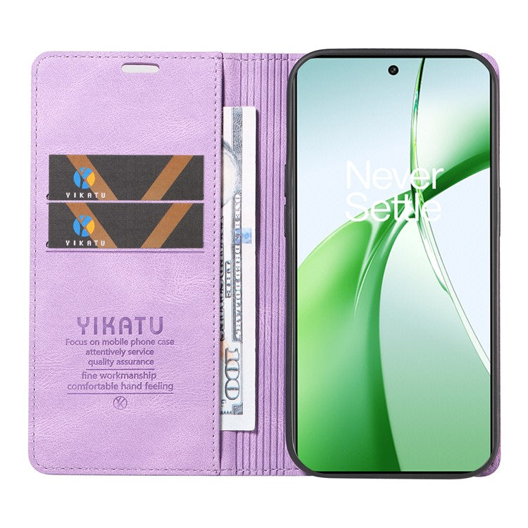 YIKATU YK-004 For OnePlus Nord CE4 5G Case PU Leather Card Slots Wallet Phone Cover - Purple