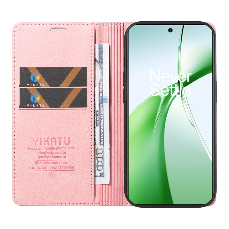 YIKATU YK-004 For OnePlus Nord CE4 5G Case PU Leather Card Slots Wallet Phone Cover - Pink