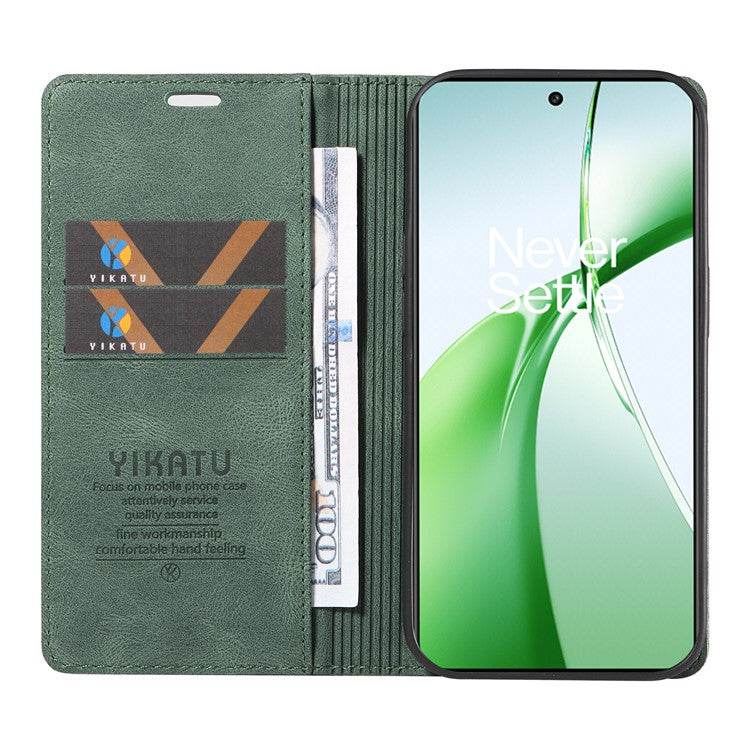 YIKATU YK-004 For OnePlus Nord CE4 5G Case PU Leather Card Slots Wallet Phone Cover - Green