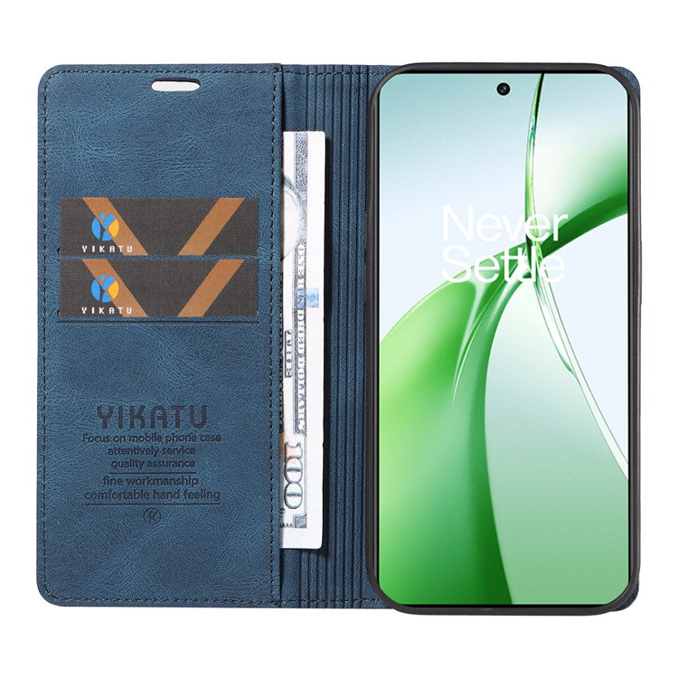 YIKATU YK-004 For OnePlus Nord CE4 5G Case PU Leather Card Slots Wallet Phone Cover - Blue
