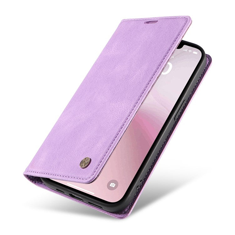 YIKATU YK-004 For iPhone 16e Case PU Leather Stand Magnetic Phone Cover - Purple
