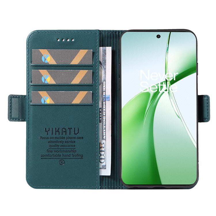 YIKATU YK-003 For OnePlus Nord CE4 5G Wallet Case Leather Phone Cover Wholesale - Green