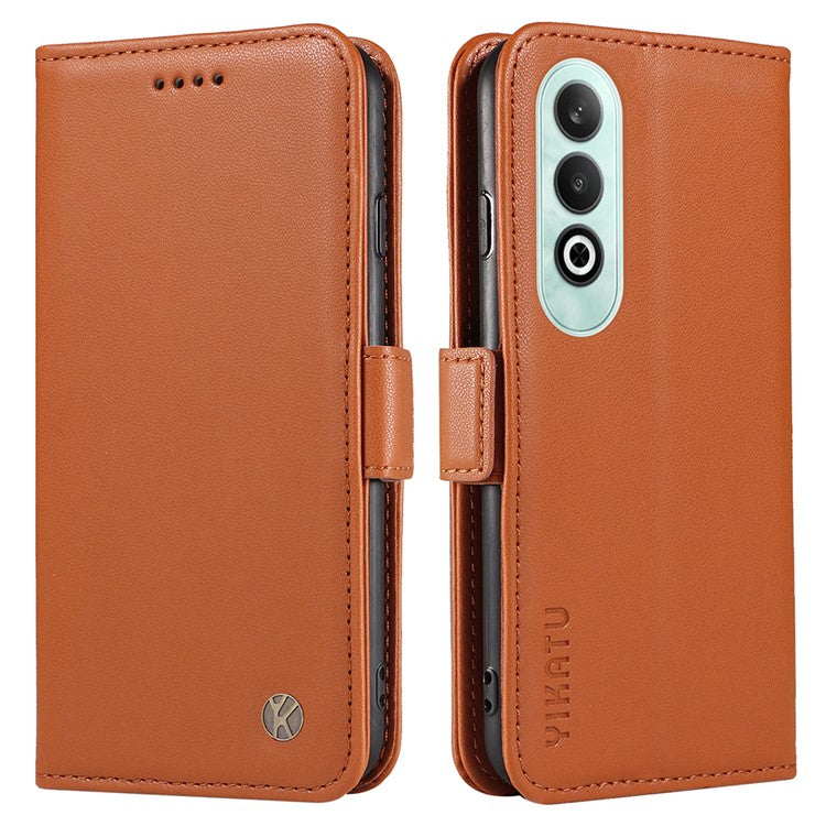 YIKATU YK-003 For OnePlus Nord CE4 5G Wallet Case Leather Phone Cover Wholesale - Brown