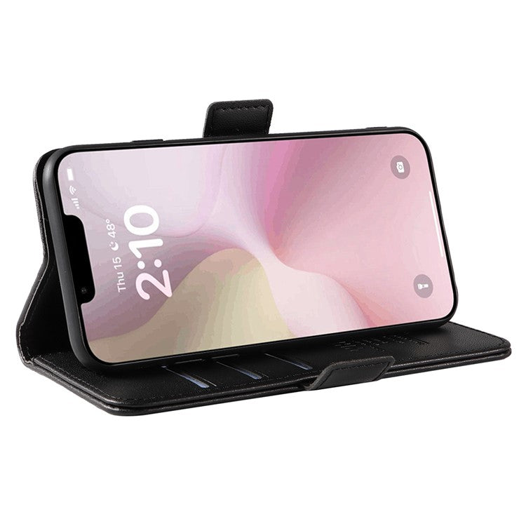 YIKATU YK-003 For iPhone 16e Case Leather Wallet Phone Cover Mobile Accessories Wholesale - Black