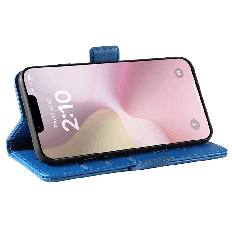 YIKATU YK-003 For iPhone 16e Case Leather Wallet Phone Cover Mobile Accessories Wholesale - Sky Blue