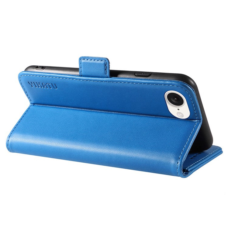 YIKATU YK-003 For iPhone 16e Case Leather Wallet Phone Cover Mobile Accessories Wholesale - Sky Blue