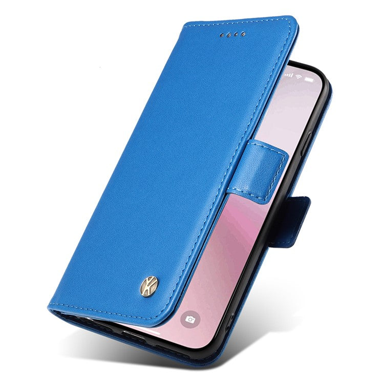 YIKATU YK-003 For iPhone 16e Case Leather Wallet Phone Cover Mobile Accessories Wholesale - Sky Blue