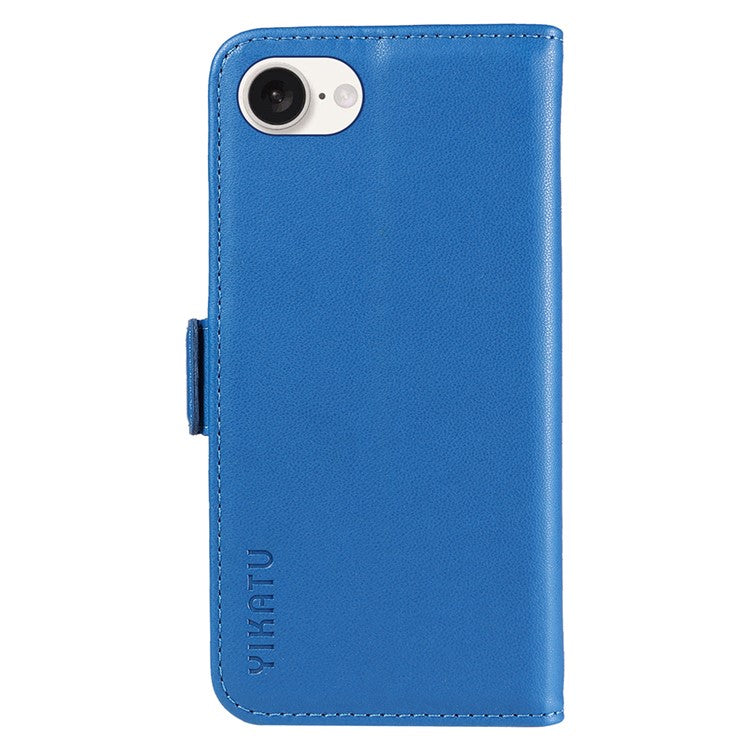 YIKATU YK-003 For iPhone 16e Case Leather Wallet Phone Cover Mobile Accessories Wholesale - Sky Blue