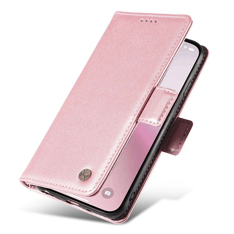 YIKATU YK-003 For iPhone 16e Case Leather Wallet Phone Cover Mobile Accessories Wholesale - Rose Gold